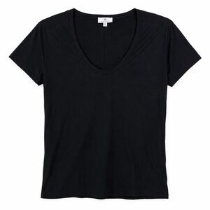 AG Adriano Goldschmied Size XL Black V‎ Neck Short Sleeve Stretch T Shirt Top